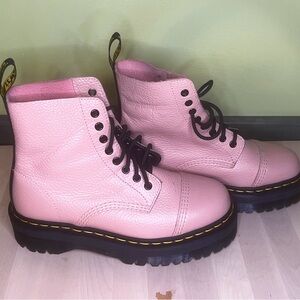 Pink/Black Sinclair Dr. Martens combat boots, Napa lether
